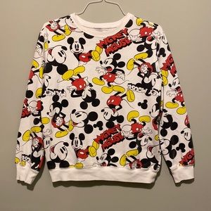 Disney Mickey Mouse Patterned White Sweater (Size M)